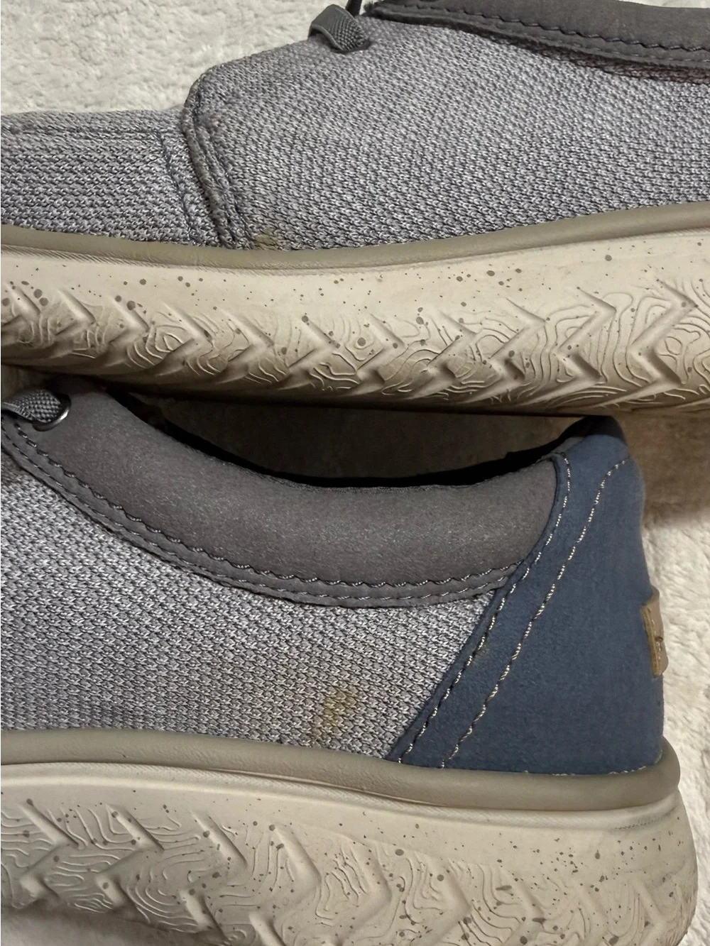 Clarks Men’s Gray-Blue Canvas Slip-On Casual Shoes